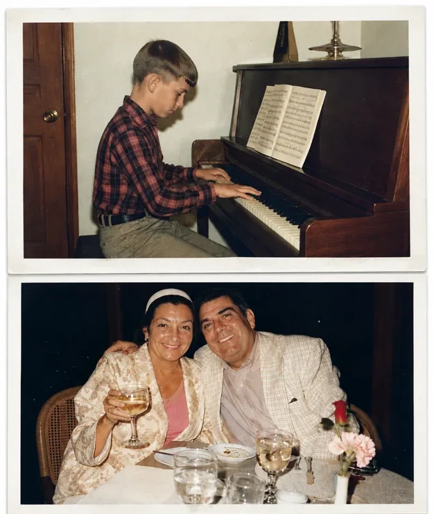 A lifelong love of music: Bill as a young pianist, with his parents